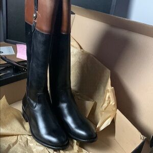 Black and Brown Riding Boots